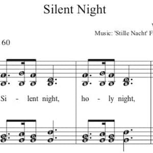 Silent Night with Easy-to-Read Note Names