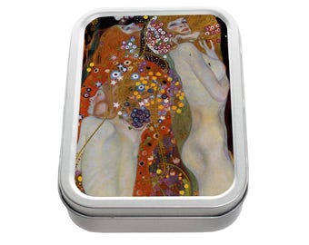 Gustav Klimt Sea Serpents Aluminium Tobacco Tin: Art Print Storage Box