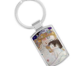 Gustav Klimt 'Mother and Child' Art Keyring - Gift Boxed