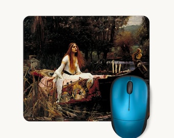 Lady of Shalott Mouse Pad, John William Waterhouse, Pre Raphaelite Art Mousepad, Gothic Desk Accessories