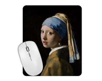 Girl with a Pearl Earring Mousepad: Vermeer Art Print Office Gift