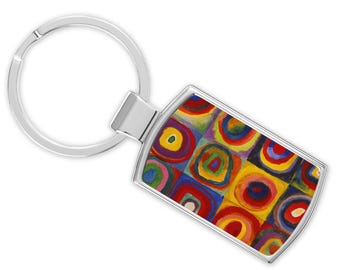 Kandinsky Colour Study Keyring: Abstract Art Keychain, Gift Boxed