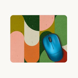 Mid Century Modern Mouse Pad, Retro Geometric Mouse Mat, Retro Abstract Office Accessories