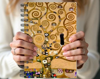 Gustav Klimt Tree of Life Notebook: A5/A6 Spiral Art Book