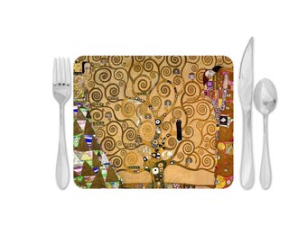 Gustav Klimt Placemats Tree Of Life Art Nouveau Design Hand Printed on MDF Wood