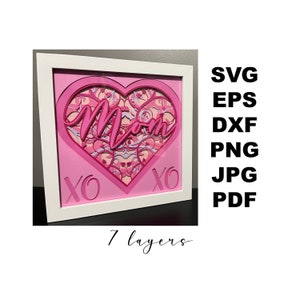 Mother&#39;s Day 3D shadowbox svg