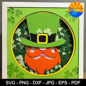 Leprechaun Shadow Box SVG | Lucky Leprechaun | St. Patrick&#39;s Day | Luck of the Irish | Cut file | Cricut | Silhouette |