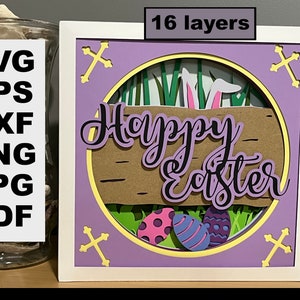 Ombre de Pâques 3D | Pâques superposés | Joyeuses Pâques | Cricut | Silhouette