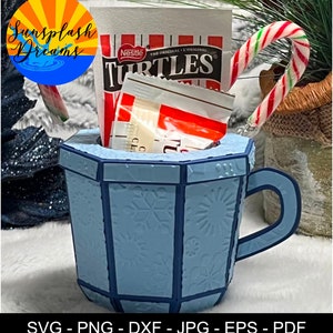 Mug 3D Boîte de friandises au cacao chaud | Tasse à thé | tasse de café | Cricut | Silhouette