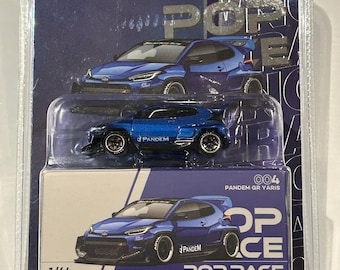 Pop Race 1/64 Toyota Yaris Pandem GR Yaris, Metallic Blue Enigma