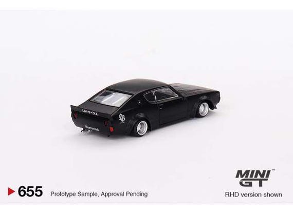 Mini GT 1/64 Nissan Skyline Kenmeri Liberty Walk, Matt Black LBWK