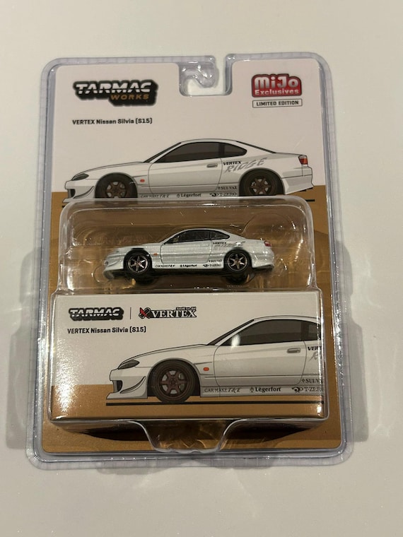 Tarmac 1/64 Vertex Nissan Silvia S15 Falken, White Special Edition