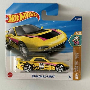 ホットウィール 24/セブン イエロー マツダ RX-7 ショートカード 9/10