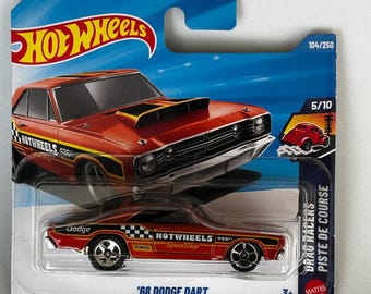 ホット ウィール 1968 ダッジ ダート - ブルーとオレンジの炎 - 2015