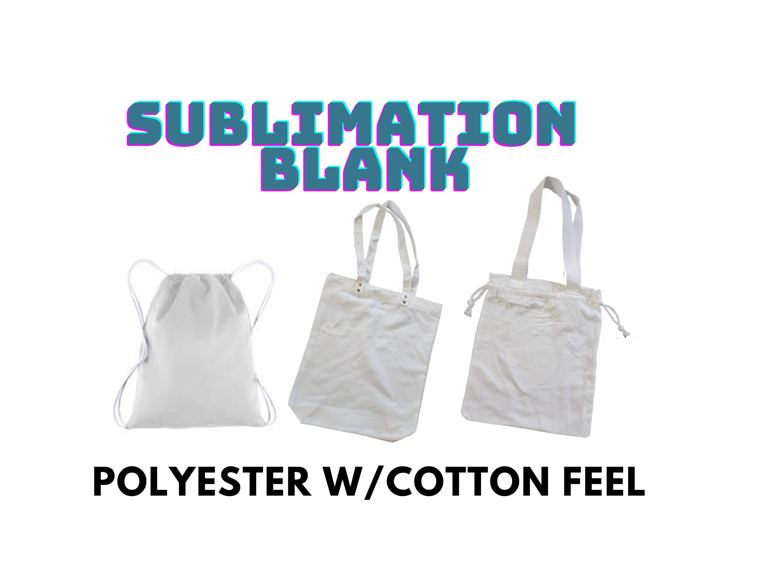 Sublimation Blanks Bleached Poly Linen Tote Bag Black