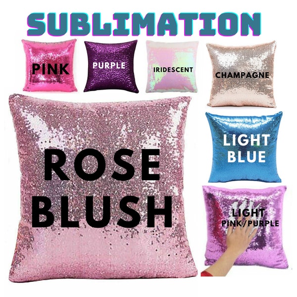 10 piece Bulk or Singles ,  Square Sequin Pillow Case Blanks , Shiny Glimmer Dye Sub , Flip Kids Sublimation Blank