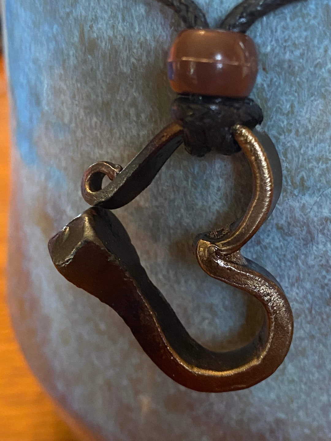 Horseshoe Nail Heart Necklace Iron Metal Etsy