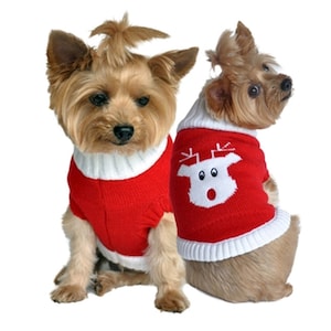 Festive Combed Cotton Holiday Dog Sweaters