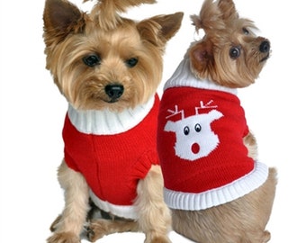 Festive Combed Cotton Holiday Dog Sweaters