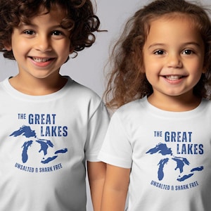 Youth Great Lakes Shirts, Unsalted and Shark Free Shirt, Kids Toddlers Mens T Shirt, The Great Lakes Sweatshirt Women, Lake Michigan Tshirts