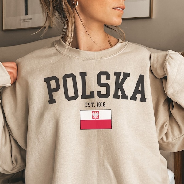 Polska Shirt, Poland Est. 1918 T-Shirt, Polish Pride Flag Tee, Patriotic Polish Eagle Sweatshirt for Men and Women, Polska Football Fan Gift