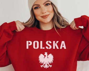 Polska Eagle Sweatshirt, Polish White Eagle Crewneck, Poland Pride, Patriotic Comfortable Pullover, Heritage Clothing Gift, Falcon Emblem