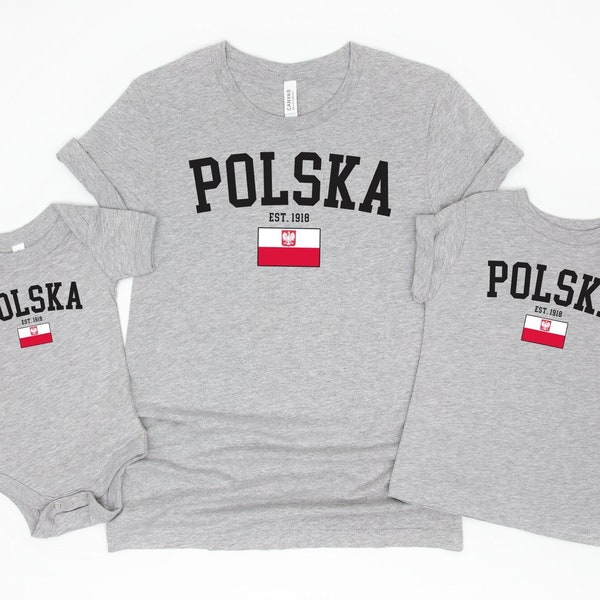 Polska Shirt, Poland Est. 1918 T-Shirt, Polish Pride Flag Tee, Patriotic Polish Eagle Sweatshirt for Men and Women, Polska Football Fan Gift