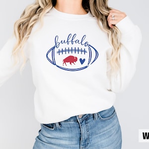 Buffalo Sweatshirts Women, Buffalo Football Crewneck, Cute Buffalo T-shirts, Trendy Buffalo Clothing Gift for Game Day Tee Football Sweaters image 8