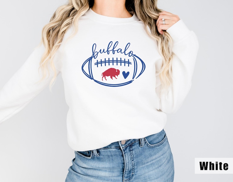 Buffalo Sweatshirts Women, Buffalo Football Crewneck, Cute Buffalo T-shirts, Trendy Buffalo Clothing Gift for Game Day Tee Football Sweaters image 8