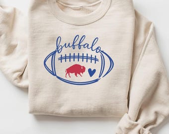 Buffalo Sweatshirts Women, Buffalo Football Crewneck, Cute Buffalo T-shirts, Trendy Buffalo Clothing Gift for Game Day Tee Football Sweaters