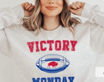Buffalo Football Sweatshirt, Victory Monday Buffalo Shirt Women, Buffalo Crewneck Sweatshirts Men, Buffalo Sweater Kids, Buffalo Fan Shirts