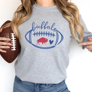 Buffalo Football Crewneck Sweatshirt, Game Day Buffalo Team Support Shirt, Cozy Football Lover Sweatshirt, Sports Fan Apparel