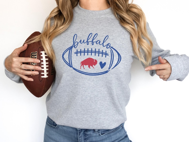Buffalo Football Crewneck Sweatshirt, Game Day Buffalo Team Support Shirt, Cozy Football Lover Sweatshirt, Sports Fan Apparel