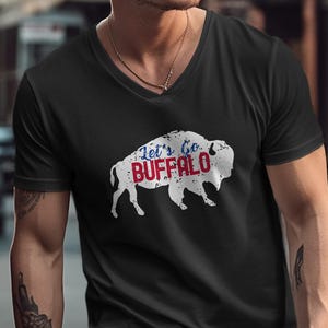Let's Go Buffalo Shirt Women V-Neck, Buffalo Football Sweatshirts Kids, Toddler Buffalo T Shirts Men, Family Matching Shirts Buffalo NY Gift image 5