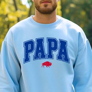 Papa Buffalo Sweatshirt Dad, Vintage Buffalo Football Sweatshirt Buffalo Crewneck Men Buffalo Football Sweater Fathers Day Buffalo Fan Shirt
