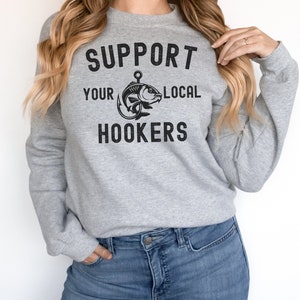 Support Your Local Hookers Funny Fishing T-Shirt, Graphic Tee for Anglers, Men's Tshirt Funny Gift for Fishermen Father's Day Gifts for Dad image 5