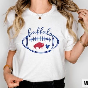 Buffalo Football Shirt, Buffalo Tee, Sports Fan Gift, Game Day Apparel, Football Season Outfit, Casual Fan Wear, Women's Casual Top