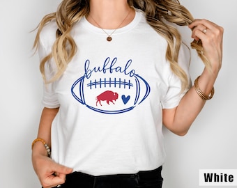Buffalo Shirts Women, Buffalo Football Crewneck, Girly Buf T-shirts, Trendy Clothing
