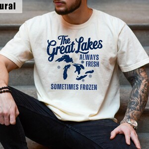 Always Fresh Sometimes Frozen Sweatshirt, Great Lakes Crewneck, Lake Michigan Sweatshirt, Lake Life Sweater Women, The Great Lakes Mens Tees image 6