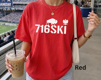 716 SKI Buffalo Shirt, Comfort Colors® WNY Polish Tee, Funny Football Season Gift for Fans