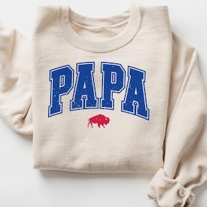 Papa Buffalo Sweatshirt Dad, Vintage Buffalo Football Sweatshirt Buffalo Crewneck Men Buffalo Football Sweater Fathers Day Buffalo Fan Shirt