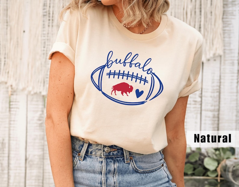 Buffalo Football Graphic T-Shirt, Buffalo Sports Fan Apparel, Cute Game Day Tee, Women's Football Shirt, Buffalo Team Spirit, Casual Top