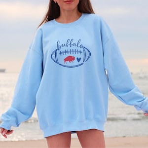 Buffalo Sweatshirts Women, Buffalo Football Crewneck, Cute Buffalo T-shirts, Trendy Buffalo Clothing Gift for Game Day Tee Football Sweaters image 6