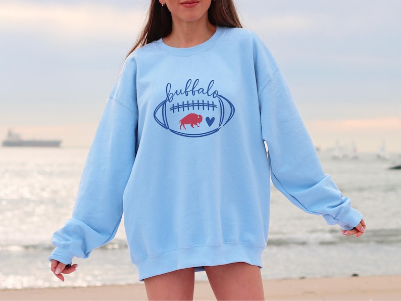 Buffalo Sweatshirts Women, Buffalo Football Crewneck, Cute Buffalo T-shirts, Trendy Buffalo Clothing Gift for Game Day Tee Football Sweaters image 6