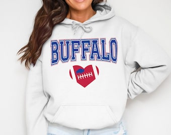 Buffalo Football Hoodie, Vintage Style, Unisex Fan Apparel