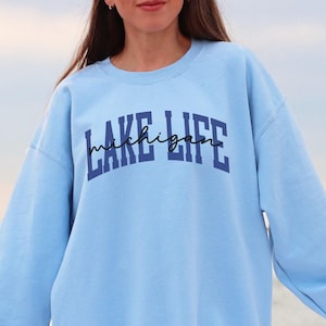 Lake Life Michigan Shirt, The Great Lakes Sweatshirt, Unsalted and Shark Free Shirt, Great Lakes Women,  Lake Life Shirt, Great Lakes Mens