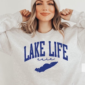 Lake Erie Sweatshirt, Lake Life Sweater, The Great Lakes Shirt, Great Lakes Women, Lake Erie Shirt Men Lake Life Shirt, Great Lakes Clothing