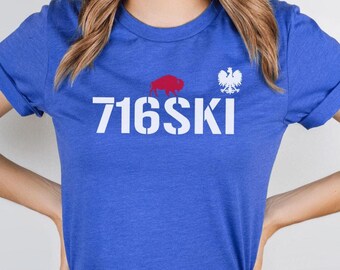 Polish Buffalo Football Shirt, Vintage Family Tee, Buffalo NY 716 Ski Heritage Apparel