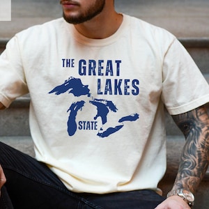 The Great Lakes State Shirt Men, State Shirt Michigan Women, Lake Life Shirt, Great Lake Clothing, Huron Superior Erie Lake Michigan Apparel
