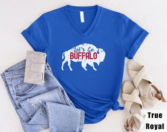 Buffalo V-Neck Shirt Women, Buffalo Football T-Shirts Men, Unisex WYN Gift
